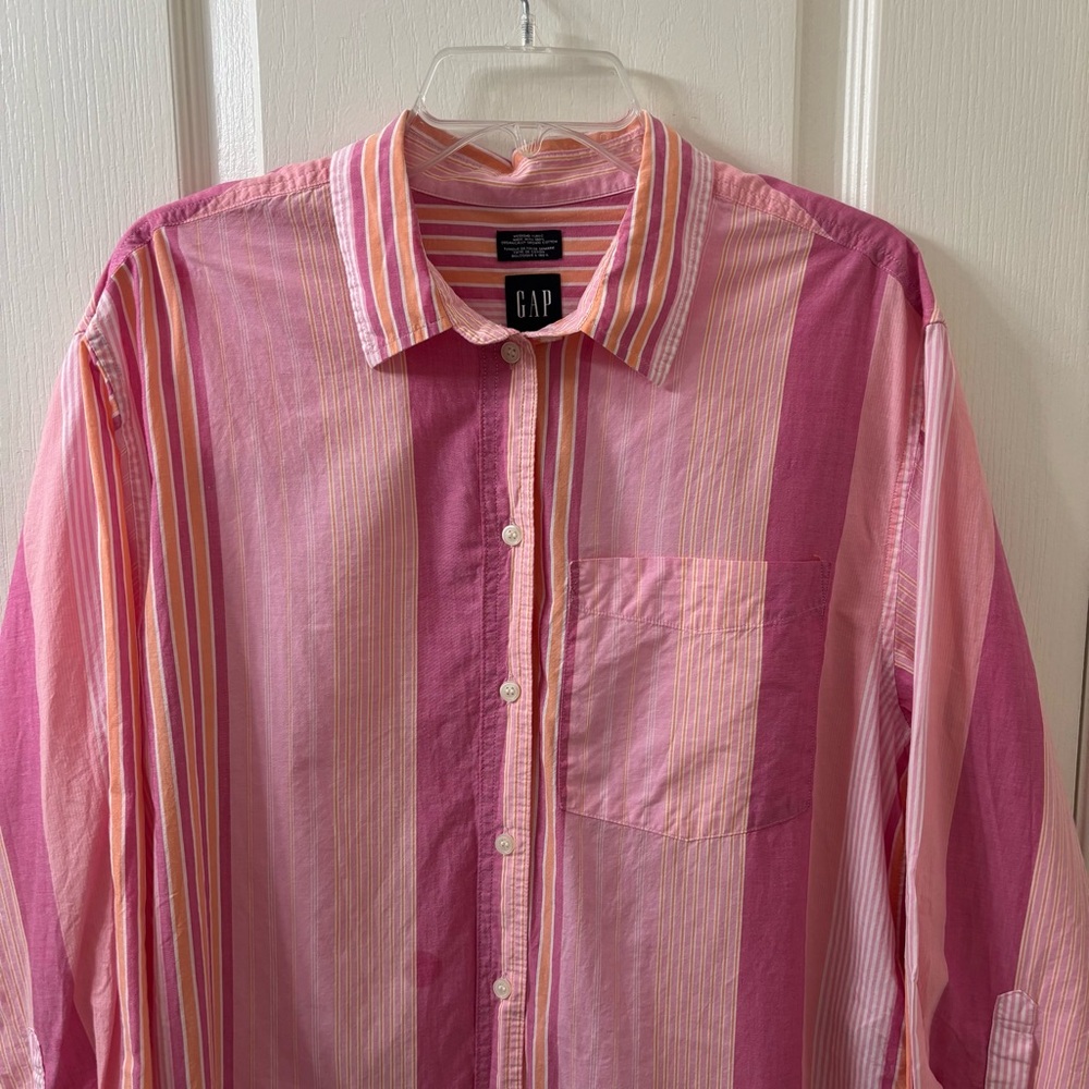 GAP Pink Striped Button-Down Shirt - Picture 3 of 16
